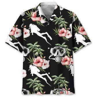 Scuba Diving Nature Flower Hawaiian Shirt Summer Gifts | Newhawaiianshirts