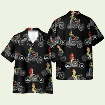 Sexy Girl Drive Motorbike Hawaiian Shirt | Newhawaiianshirts DE