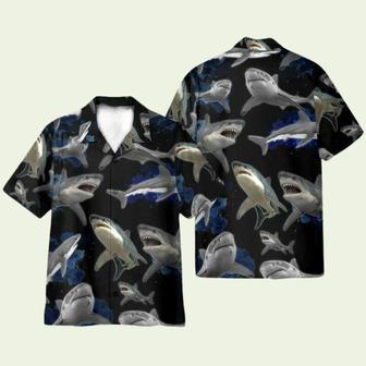 Shark Wave In Dark Ocean Hawaiian Shirt | Newhawaiianshirts AU