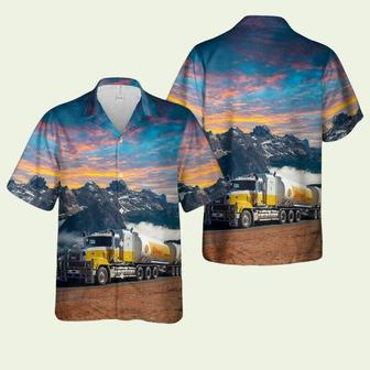 Shell Australia Quad Tanker Road Train Hawaiian Shirt | Newhawaiianshirts AU