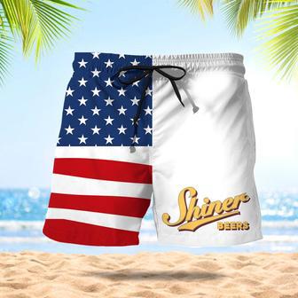 Shiner Bock American Flag Swim Trunks | Newhawaiianshirts AU