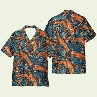 Shrimp Tropical Leaves Pattern Hawaiian Shirt | Newhawaiianshirts