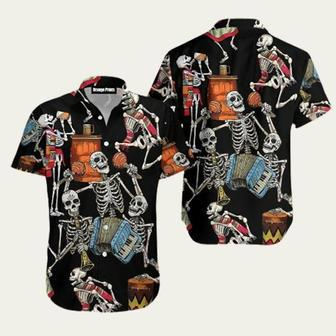 Skeleton Accordion Halloween Trendy Hawaiian Shirt | Newhawaiianshirts UK