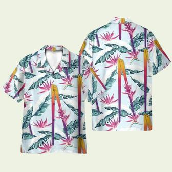 Skiing Palm Tropical Leaves Pattern Hawaiian Shirt | Newhawaiianshirts DE