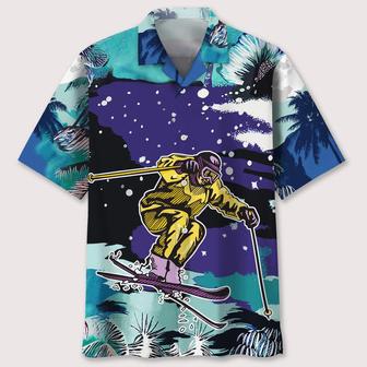 Skiing Snow Landscape Print Hawaiian Shirt Summer Gifts | Newhawaiianshirts DE