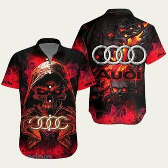 Skull Audi Logo Hawaiian Shirt | Newhawaiianshirts DE