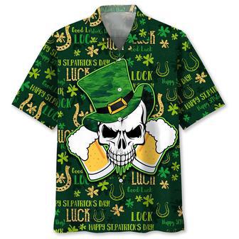 Skull Beer Green Irish St.Patrick Day Hawaiian Shirt Summer Gifts | Newhawaiianshirts UK