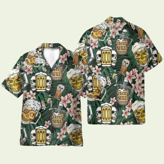 Skull Beer Summer Tropical Flowers Pattern Hawaiian Shirt | Newhawaiianshirts AU