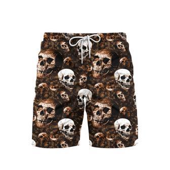 Skull Halloween Pattern Aloha Beach Shorts For Men | Newhawaiianshirts DE