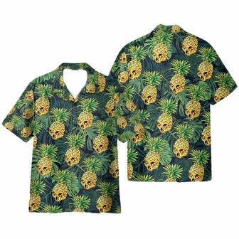 Skull Pineapple Tropical Leaves Pattern Hawaiian Shirt | Newhawaiianshirts AU