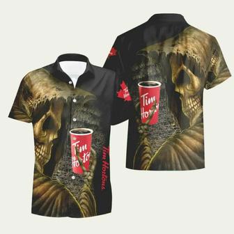 Skull Tim Hortons Death Hawaiian Shirt | Newhawaiianshirts CA