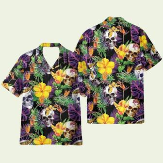 Skull Tropical Leaves Pattern Hawaiian Shirt | Newhawaiianshirts