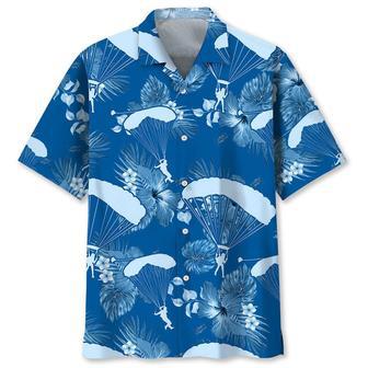 Skydiving Blue Hawaiian Shirt Summer Gifts | Newhawaiianshirts UK