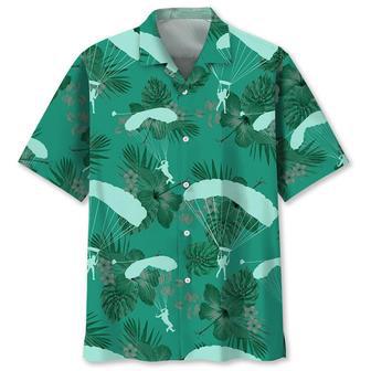 Skydiving Kelly Green Hawaiian Shirt Summer Gifts | Newhawaiianshirts UK