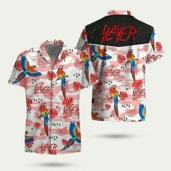 Slayer Parrot And Leaves Pattern Hawaiian Shirt | Newhawaiianshirts AU