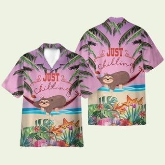 Sloth Just Chilling Funny Hawaiian Shirt | Newhawaiianshirts DE