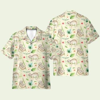 Sloth Leaf Pattern Tropical Hawaiian Shirt | Newhawaiianshirts AU