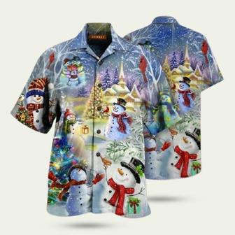 Snowman Santa Funny Hawaiian Shirt | Newhawaiianshirts DE