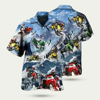 Snowmobile Life Style With Ice Mountain Hawaiian Shirt | Newhawaiianshirts AU