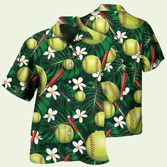 Softball Tropical Floral Hawaiian Shirt | Newhawaiianshirts DE