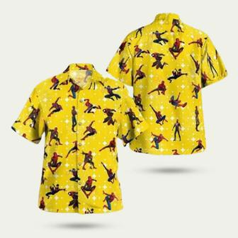 Spider Man Yellow Pattern Hawaiian Shirt | Newhawaiianshirts