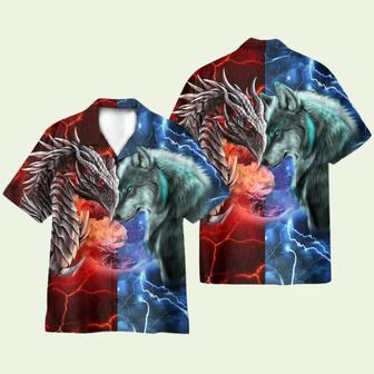 Spirit Of A Dragon Heart Of A Wolf Hawaiian Shirt | Newhawaiianshirts AU