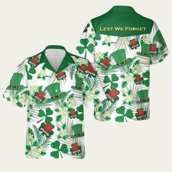 St Patricks Day Celtic Ireland Irish Lest We Forget Shamrock Hawaiian Shirt | Newhawaiianshirts AU