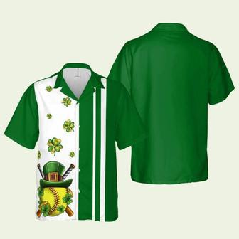 St Patricks Day Clover With Softball Hawaiian Shirt | Newhawaiianshirts AU