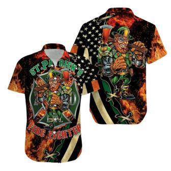 St Patricks Day Firefighter Unisex High Fashion Hawaiian Shirt | Newhawaiianshirts DE