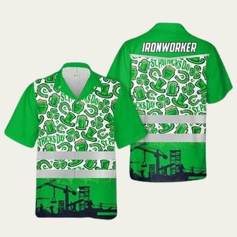 St Patricks Day Ironworker Tropical Hawaiian Shirt | Newhawaiianshirts UK