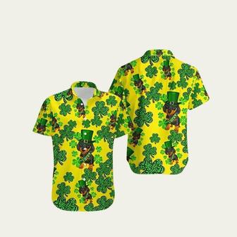 St Patricks Day Lucky Dachshund Puppy Hawaiian Shirt | Newhawaiianshirts AU