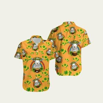 St Patricks Day Sheep Shamrocks Gold Rainbow Matching Hawaiian Shirt | Newhawaiianshirts CA