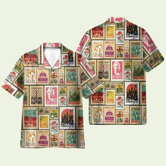 Stamps Cities World Vintage Travel Hawaiian Shirt | Newhawaiianshirts AU