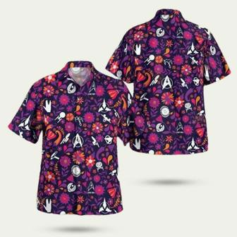 Star Trek Logo Floral Pattern Hawaiian Shirt | Newhawaiianshirts CA