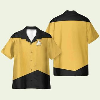 Star Trek Movie The Next Generation Yellow Uniform Cosplay Costume Hawaiian Shirt | Newhawaiianshirts AU