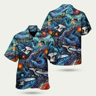 Star Trek Starry Night Fantaxy Ships Hawaiian Shirt | Newhawaiianshirts CA