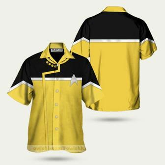 Star Trek Yellow And Black Pattern Hawaiian Shirt | Newhawaiianshirts UK