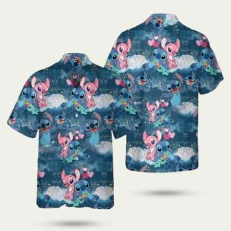 Stitch And Angel Cartoon Lilo And Stitch Hawaiian Shirt | Newhawaiianshirts