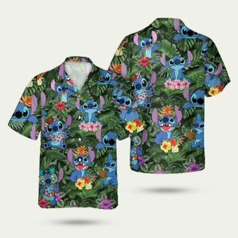 Stitch Palm Tree Stitch Beach Hawaiian Shirt | Newhawaiianshirts CA