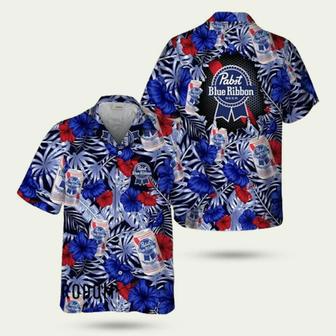 Summer Aloha Floral Pabst Blue Ribbon Hawaiian Shirt | Newhawaiianshirts UK