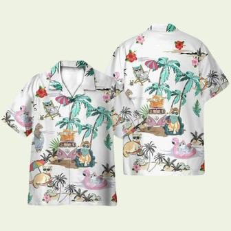 Summer Cat In Tropical Beach Hawaiian Shirt | Newhawaiianshirts UK