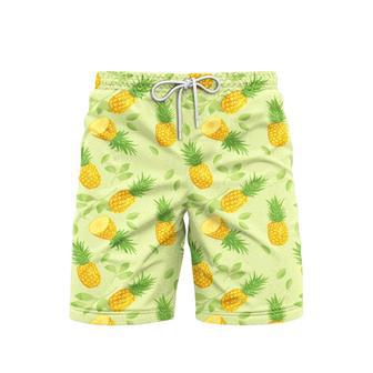 Summer Pineapples Pattern Beach Shorts For Men | Newhawaiianshirts DE