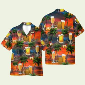 Sunset Beer In Paradise Hawaiian Shirt | Newhawaiianshirts DE