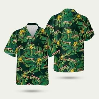 Teenage Mutant Ninja Turtles Leaves Pattern Hawaiian Shirt | Newhawaiianshirts CA