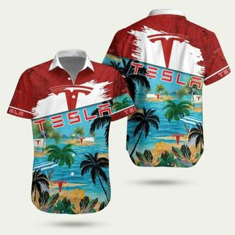 Tesla Beach Coconut Pattern Hawaiian Shirt | Newhawaiianshirts DE