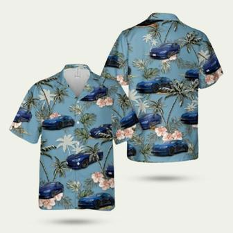 Tesla Model S Plaid Blue Hawaiian Shirt | Newhawaiianshirts CA