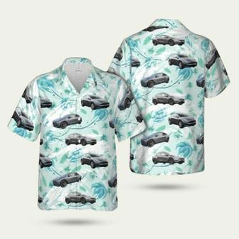 Tesla Model Y Grey Tropical Summer Hawaiian Shirt | Newhawaiianshirts UK