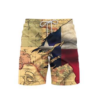 Texas Flag And Map Dont Mess With Texas Beach Shorts For Men | Newhawaiianshirts DE