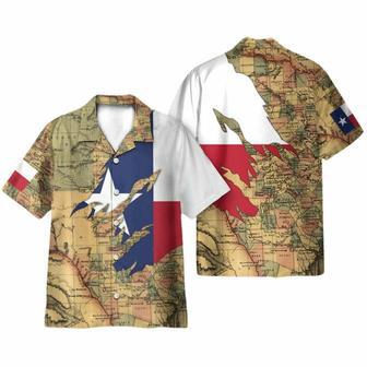 Texas Flag And Map Hawaiian Shirt | Newhawaiianshirts AU