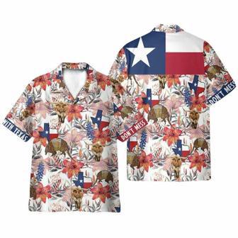 Texas Longhorn Bluebonnet And Armadillo Hawaiian Shirt | Newhawaiianshirts DE